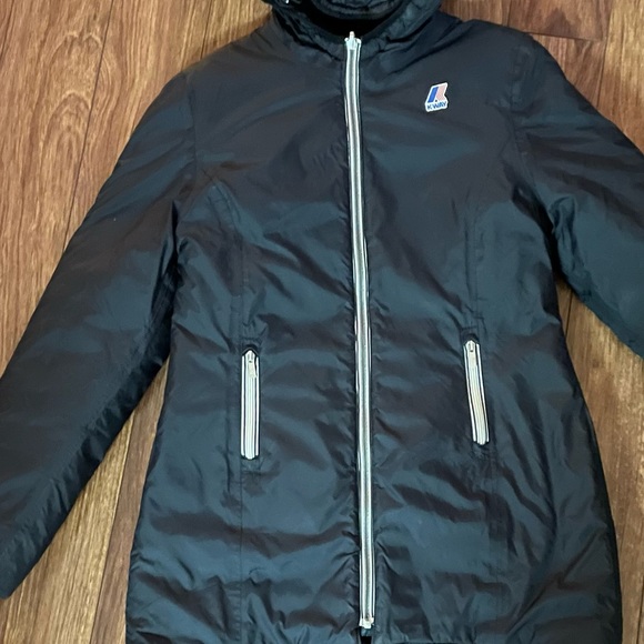 K-WAY Thermal Reversible Long Puffer Coat/Jacket - Picture 5 of 6